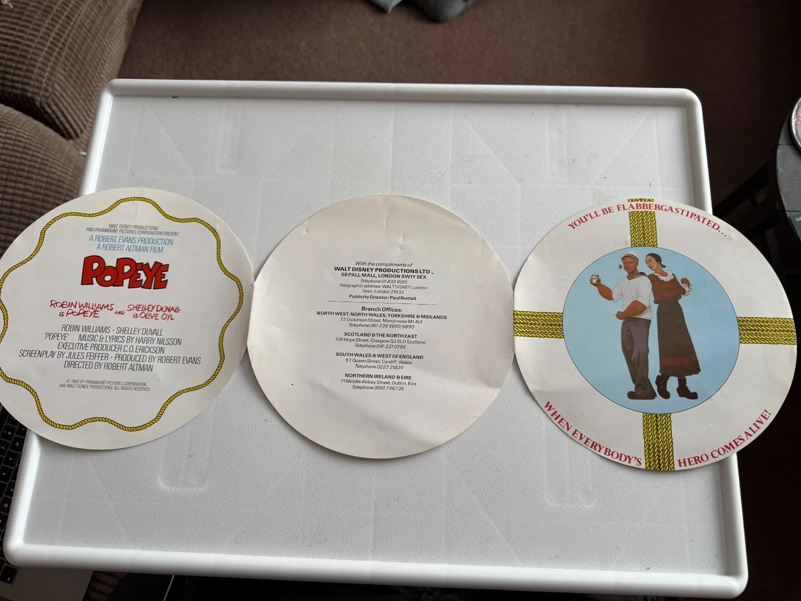 Walt Disney Movie Promo Circular Fold-Out Brochure 1980 - Popeye Robin Williams, изображение 4