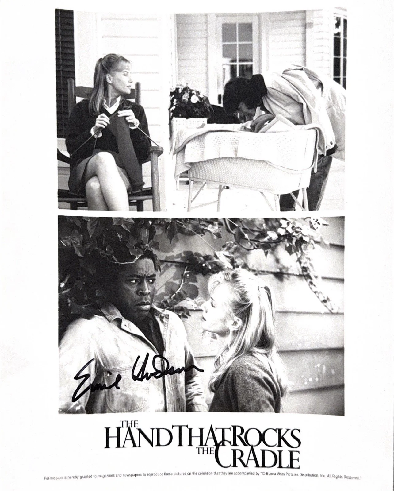 Ernie Hudson — ORIGINAL ERNIE HUDSON SIGNED “THE HAND THAT ROCKS THE CRADLE” PHOTO