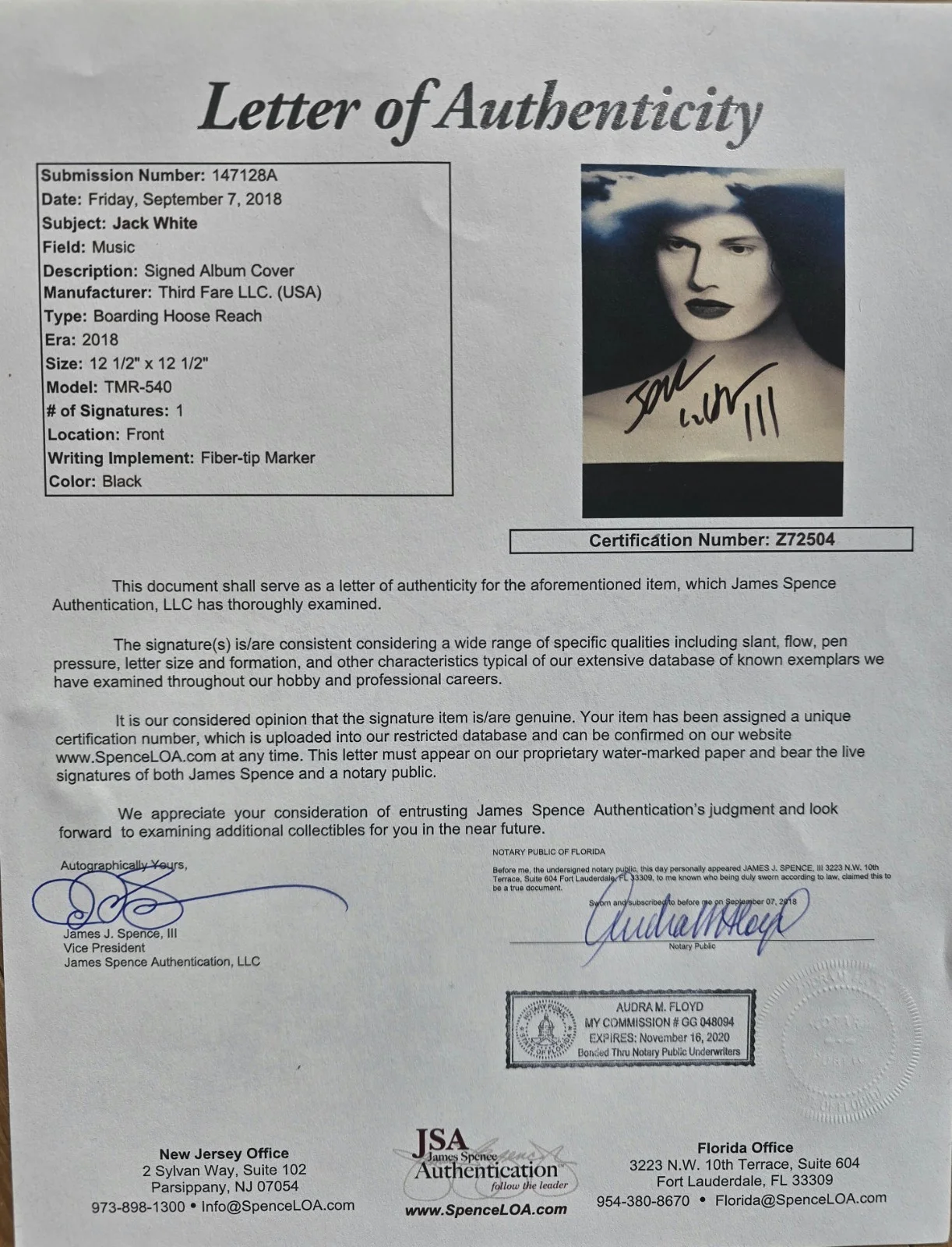 JACK WHITE SIGNED / AUTOGRAPH BOARDING HOUSE REACH VINYL ALBUM PSA AUTHENTIC!, изображение 3
