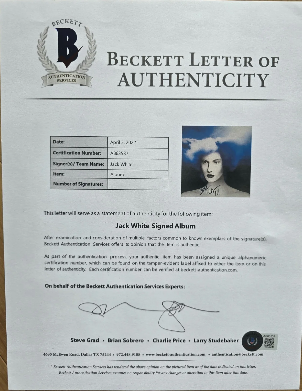 JACK WHITE SIGNED / AUTOGRAPH BOARDING HOUSE REACH VINYL ALBUM PSA AUTHENTIC!, изображение 4