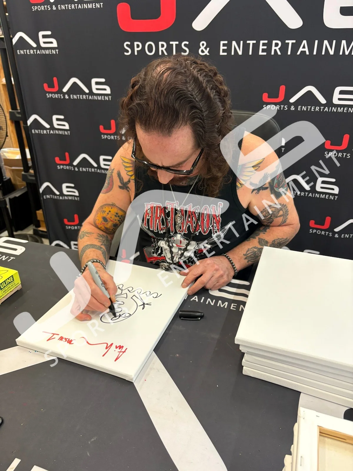 Ari Lehman — Ari Lehman autographed drawing 11x14 canvas Friday The 13th JSA Jason Voorhees, image 2