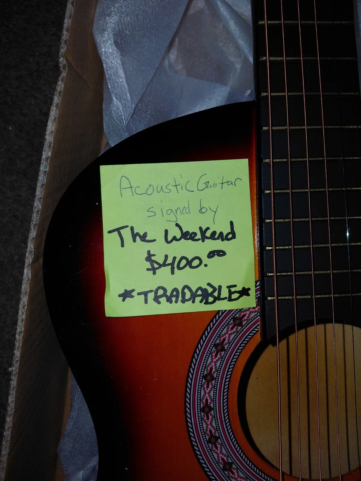 38 Acoustic Guitar Signed by The Weekend Band JSA COA Autographed, image 3