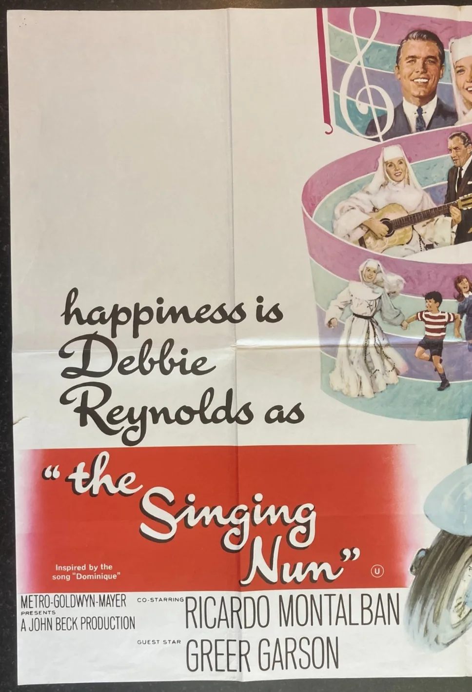 THE SINGING NUN 1966 Original Cinema UK Quad Movie POSTER Debbie Reynolds, изображение 3