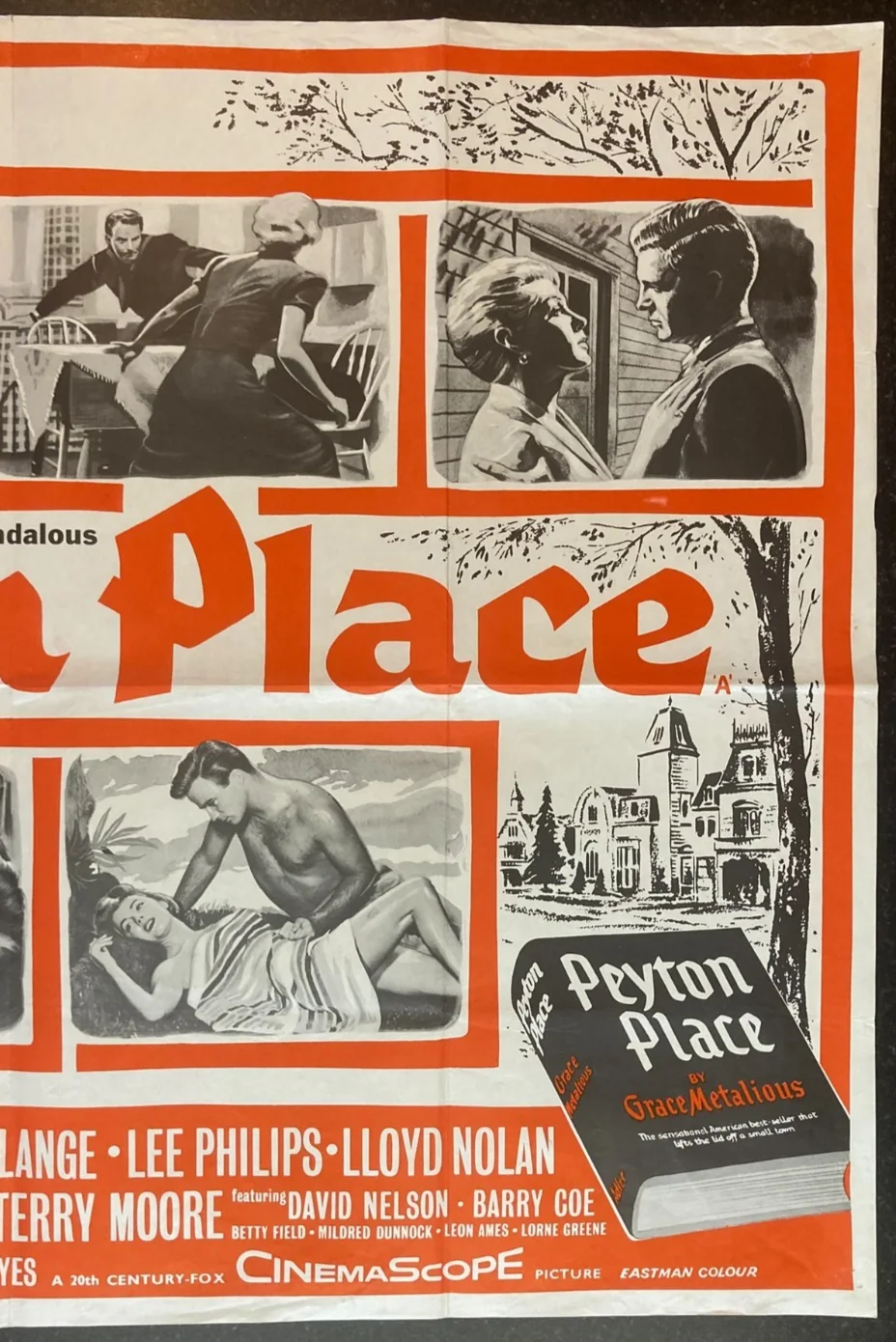 PEYTON PLACE 1957 Original Cinema UK Quad Movie POSTER Lana Turner Chantrell, изображение 4