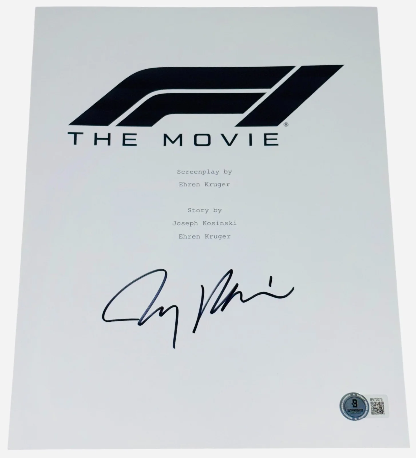 Jerry Bruckheimer — Jerry Bruckheimer Signed Autograph F1 The Movie Full Script Screenplay Beckett