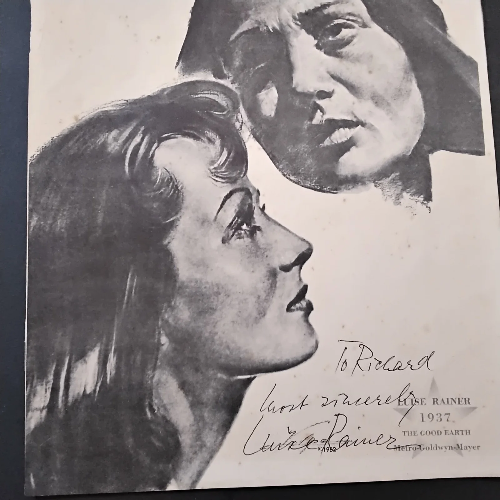 Luise Rainer SIGNED Volpe Photo 30s Actress MGM Good Earth Great Ziegfeld Oscar, изображение 2