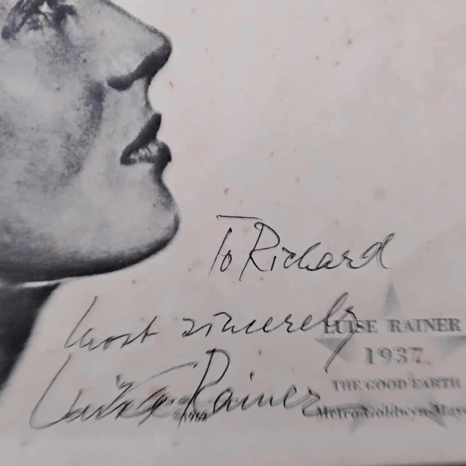 Luise Rainer SIGNED Volpe Photo 30s Actress MGM Good Earth Great Ziegfeld Oscar, изображение 5