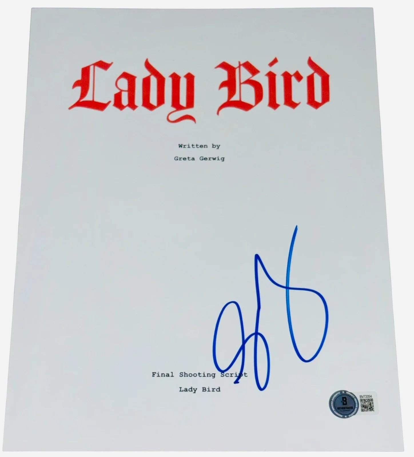 Greta Gerwig — Greta Gerwig Signed Autograph Lady Bird Full Movie Script Screenplay Beckett BAS