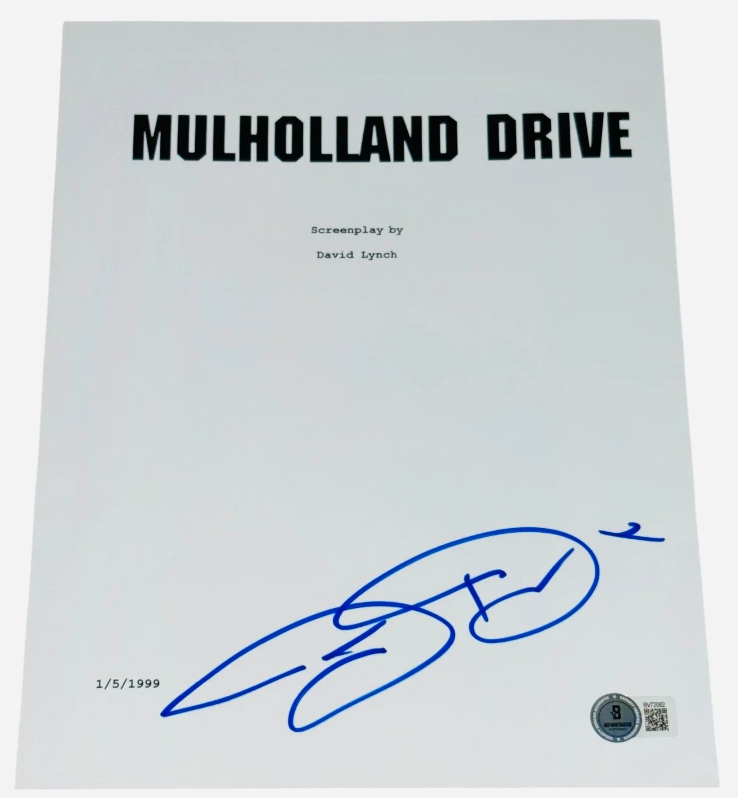 Justin Theroux — Justin Theroux Signed Autograph Mulholland Drive Full Script Screenplay Beckett