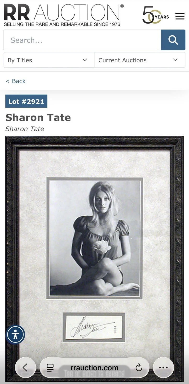 Sharon Tate — sharon tate signature Authentic With COA, image 5