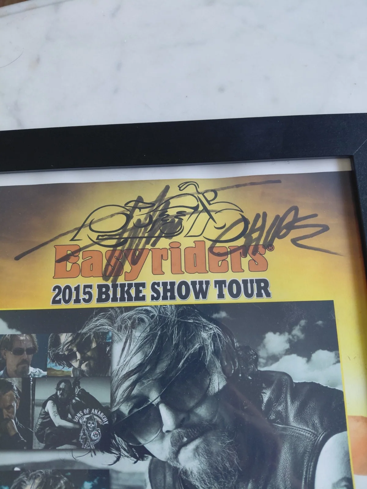 Autographed Framed 8 X 10 Tommy Flanagan "Chibs" Easyriders 2015 Bike Show Pic, image 2