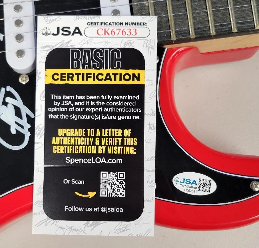 Flea signed Full Size Glarry Electric Guitar autograph Red Hot Chili Peppers JSA, изображение 4