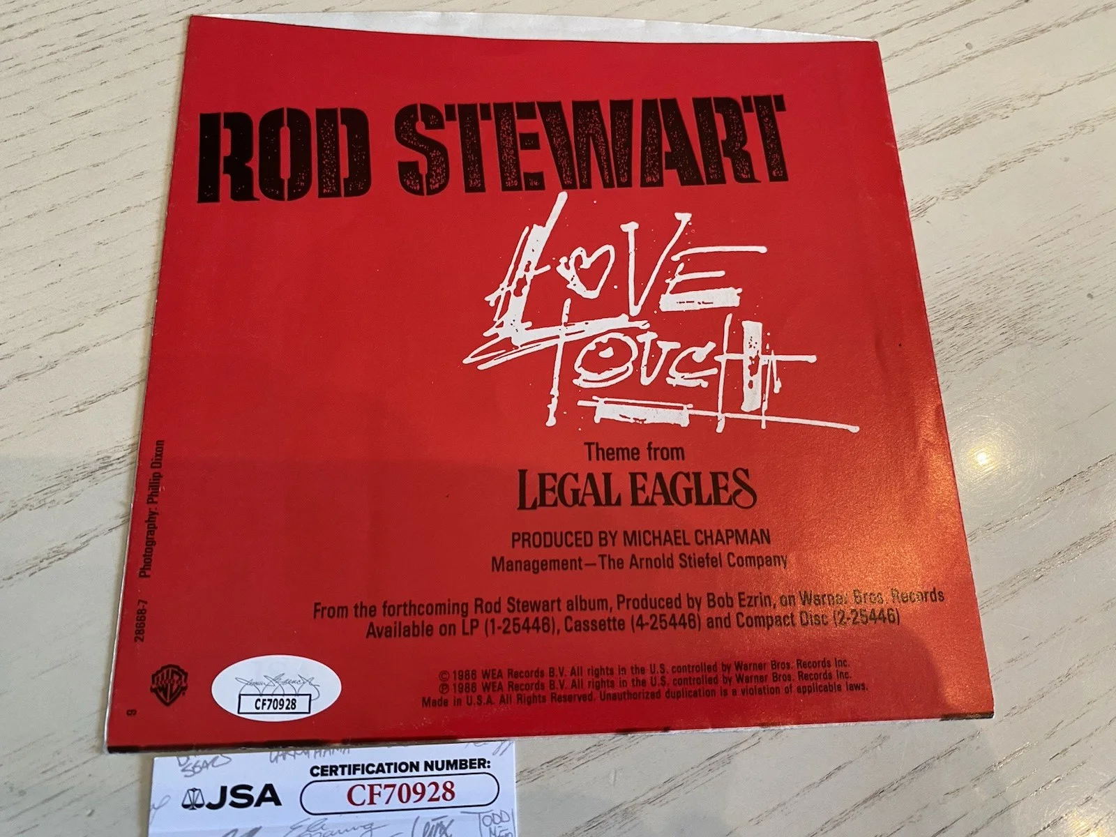 Rod Stewart Signed Album Cover Sleeve -JSA Authenticated #CF70928, изображение 2