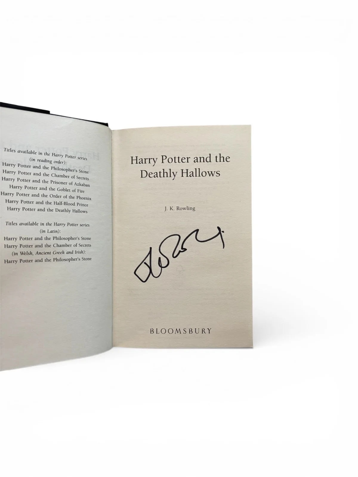 J. K. Rowling Signed Harry Potter and the Deathly Hallows 1st Edition Book, image 2