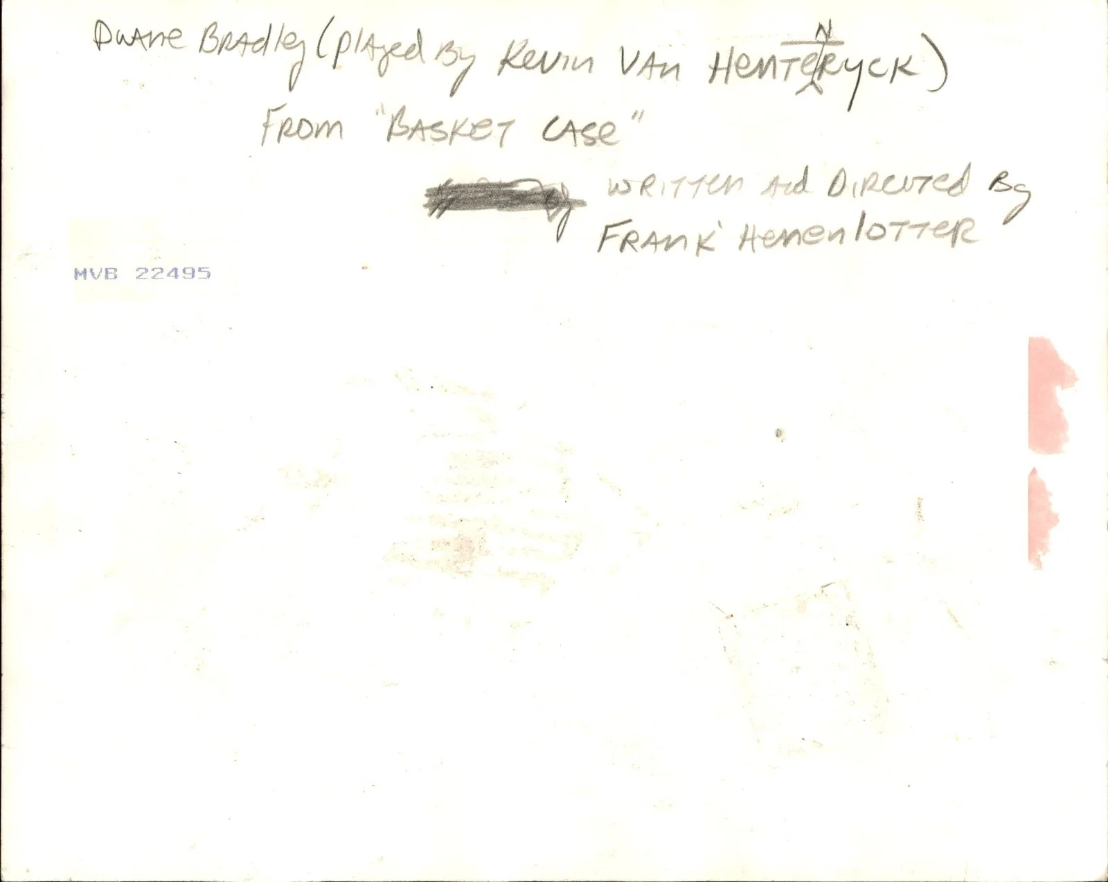 Kevin VanHentenryck — Kevin VanHentenryck Signed Inscribed Baket Case Original Wire 8x10 Photo JSA COA, image 2