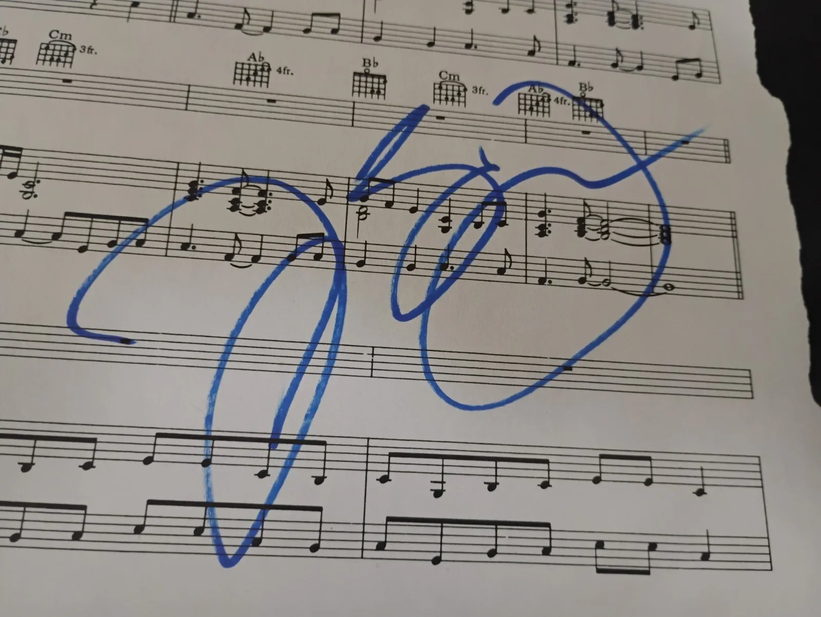 JON BON JOVI SINGER SONGWRITER SIGNED YOU GIVE LOVE A BAD NAME 9X12 SHEET MUSIC, изображение 2