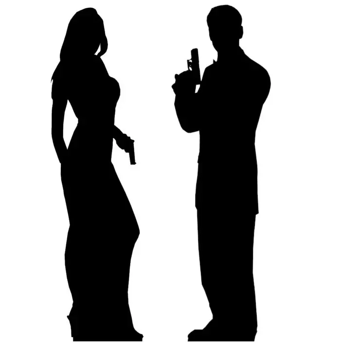 Secret Agent Spy Cardboard Cutouts 3 Standees in 2 Packs *Damaged* Bond Style, изображение 2