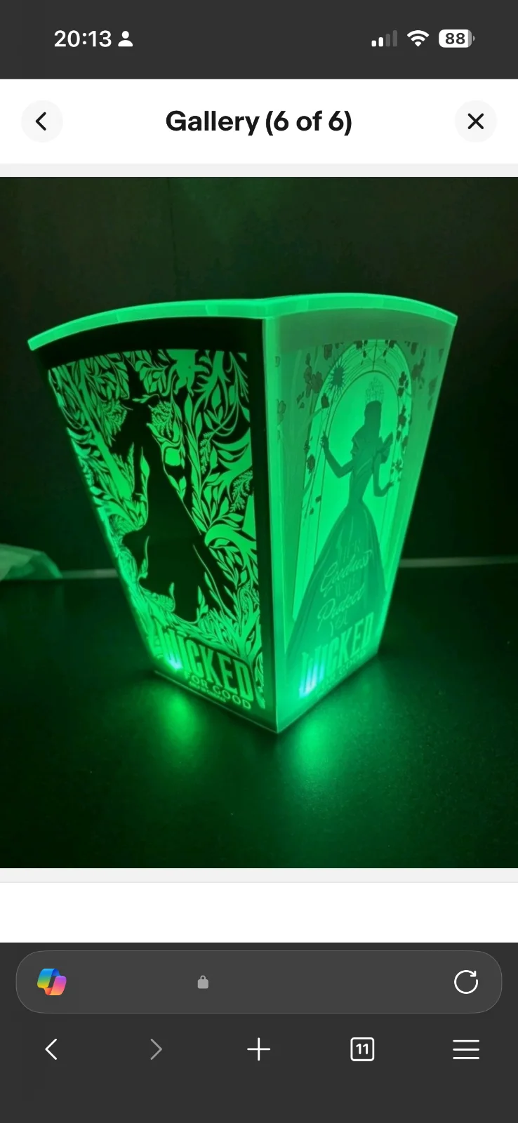 Wicked For Good 2 x LED Popcorn Bucket, image 4