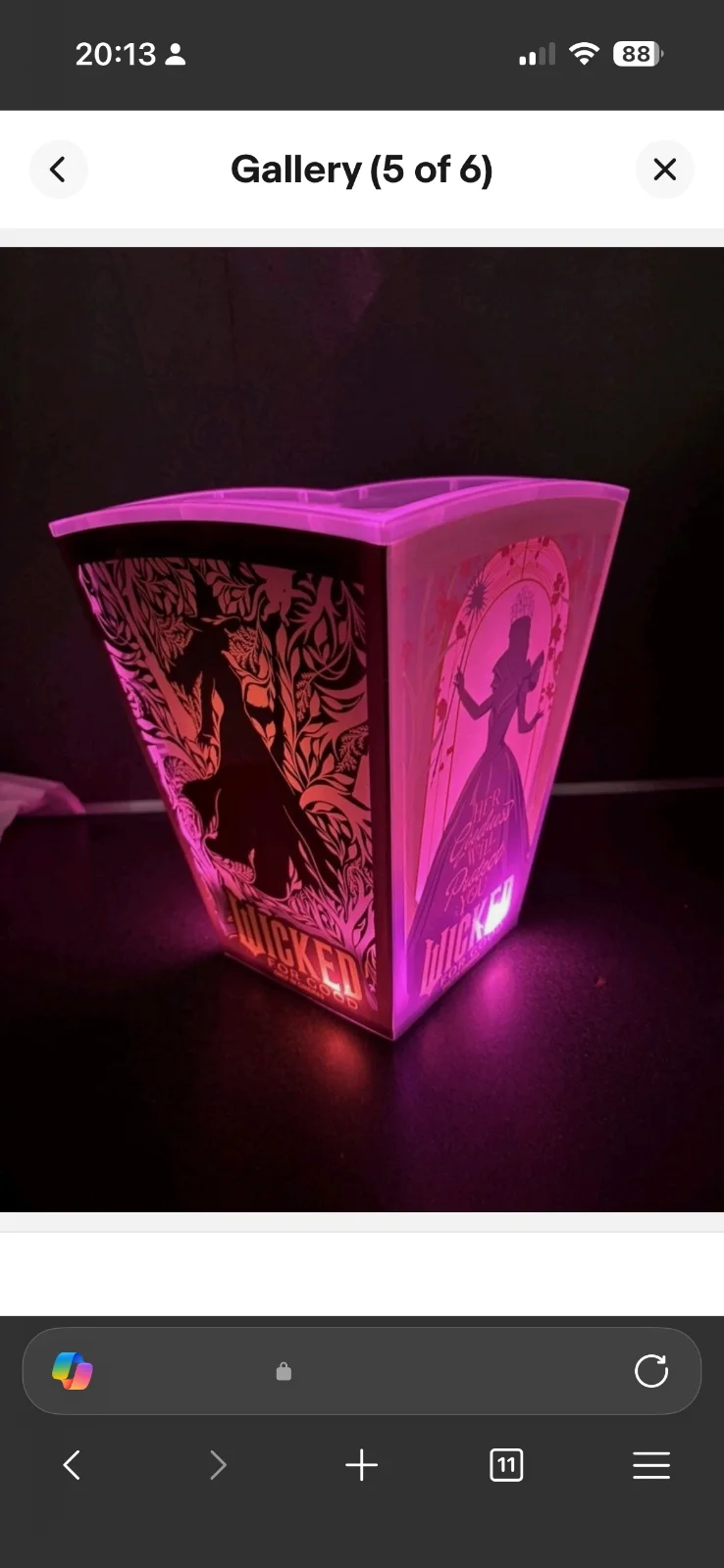 Wicked For Good 2 x LED Popcorn Bucket, image 5