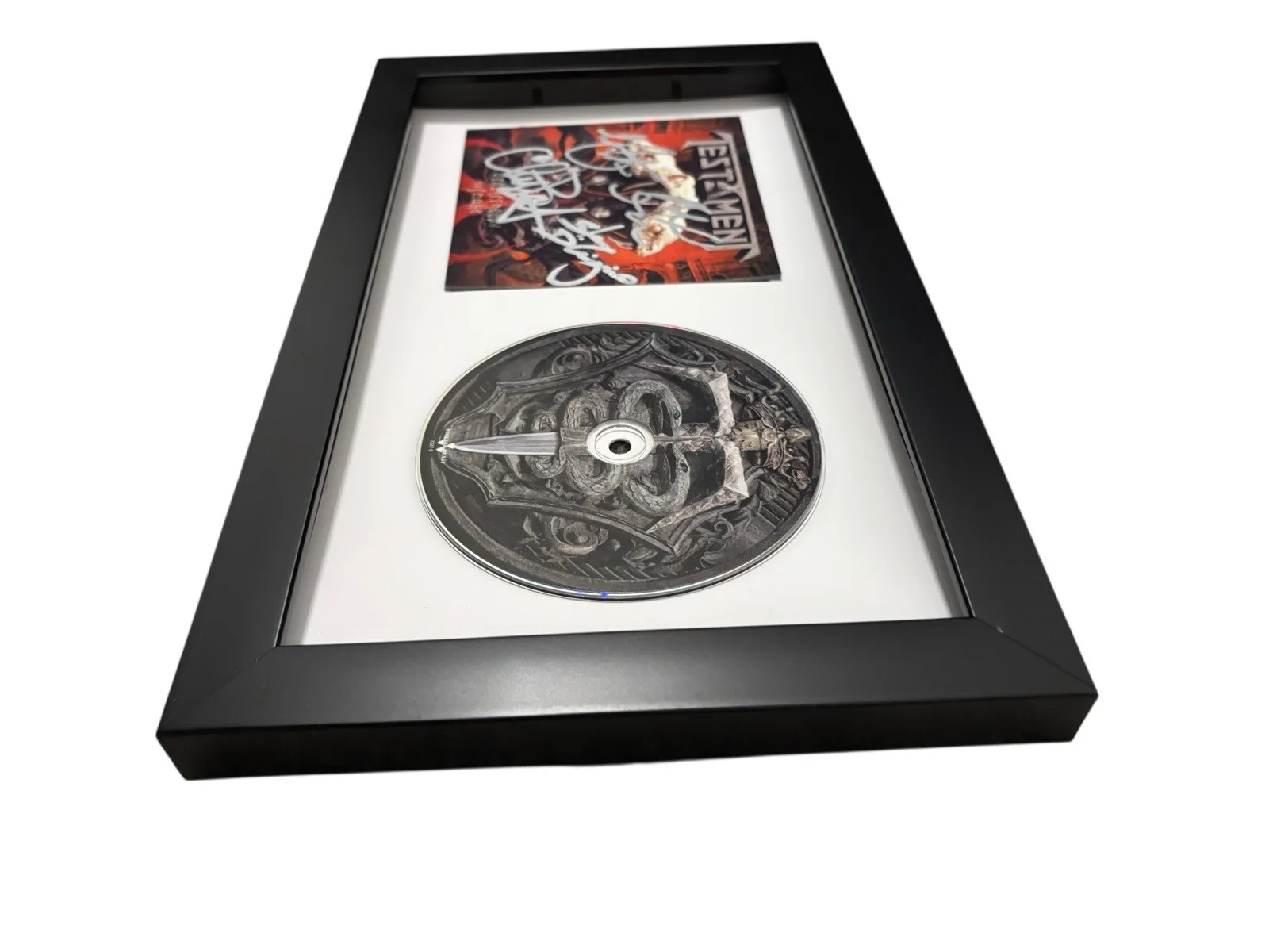 TESTAMENT SIGNED AUTOGRAPH BROTHERHOOD SNAKE FRAMED CD CHUCK +3 w/ PROOF JSA COA, image 5