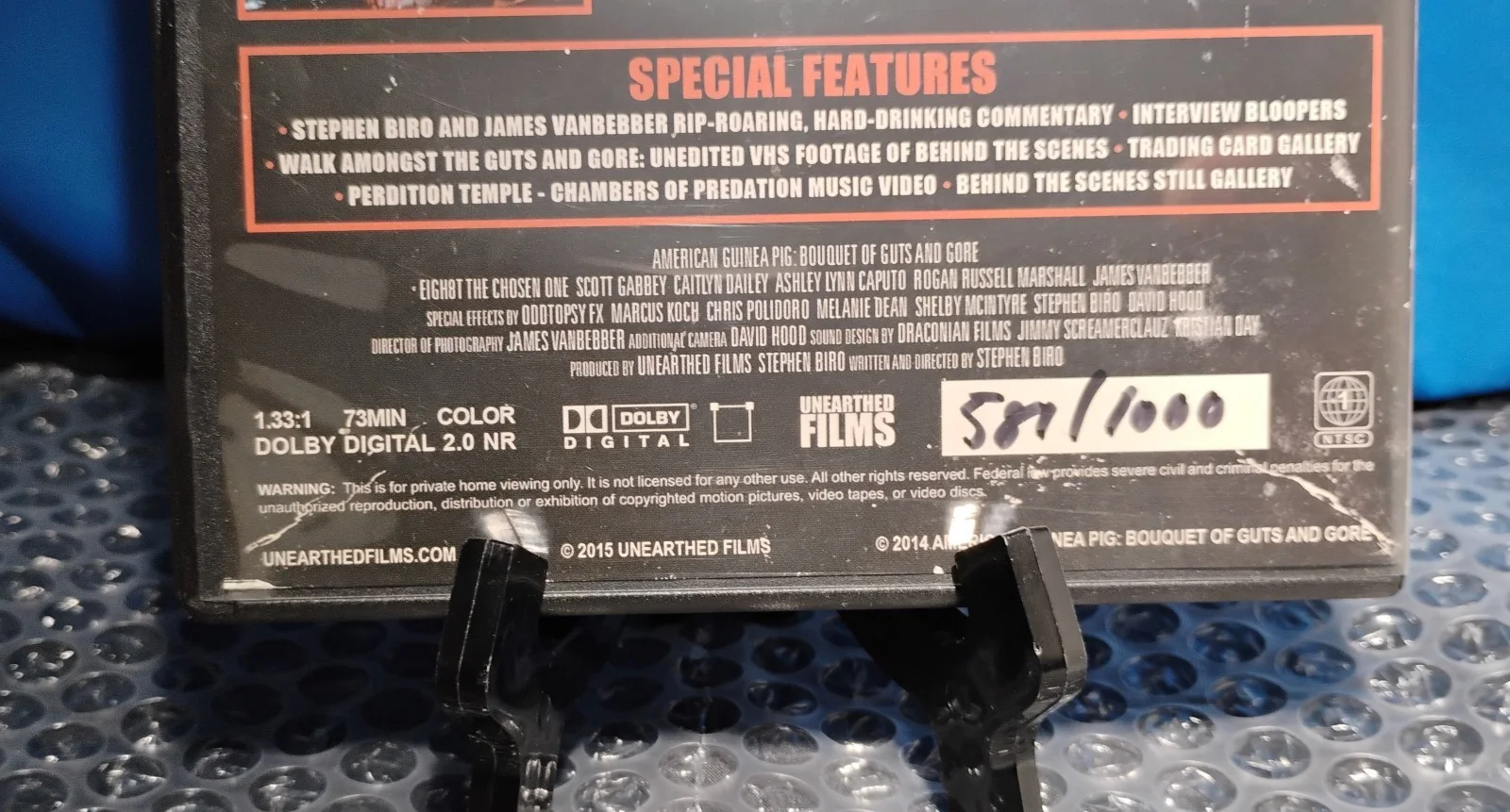 Stephen Biro, James Vanbebber, Scott Gabbey, Caitlyn Dailey, Rogi — American Guinea Pig: Bouquet of Guts and Gore Signed (x8) Limited Ed DVD, image 2