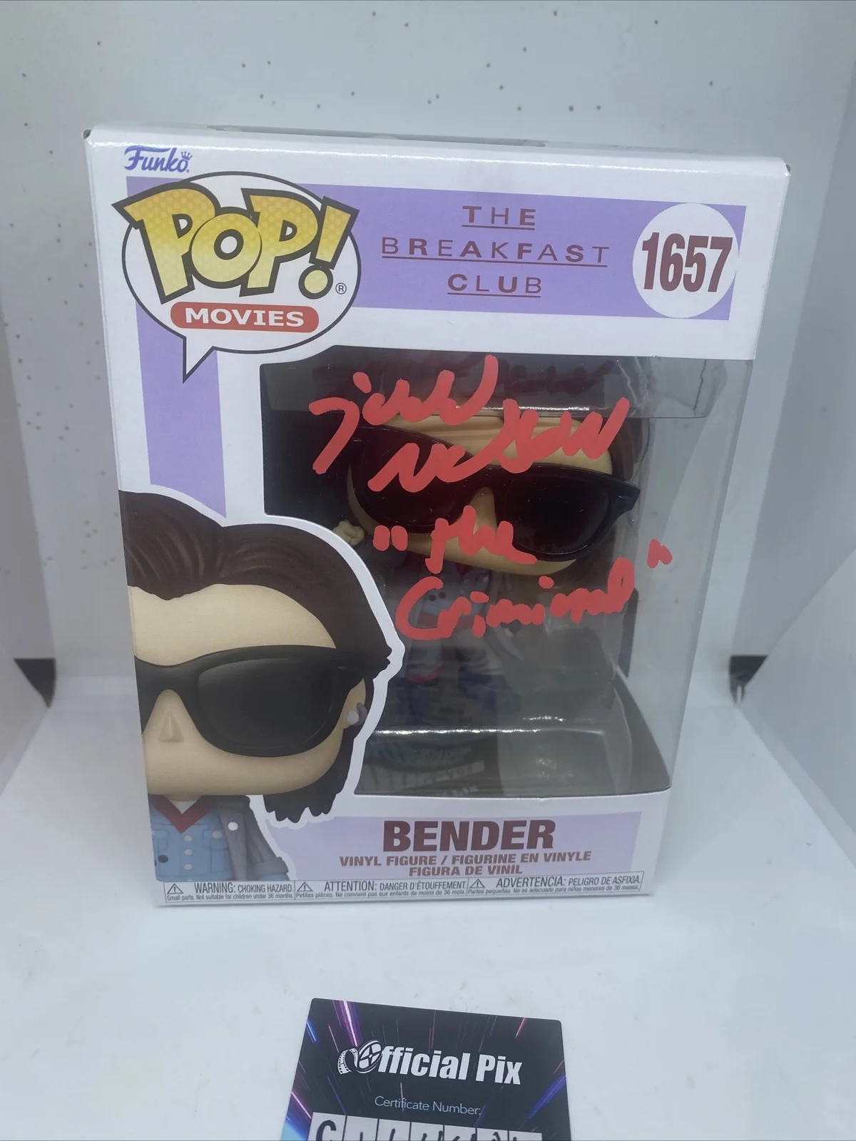 Judd Nelson — Judd Nelson Funko Pop Autographed Movies 1657 The Breakfast Club Bender Official