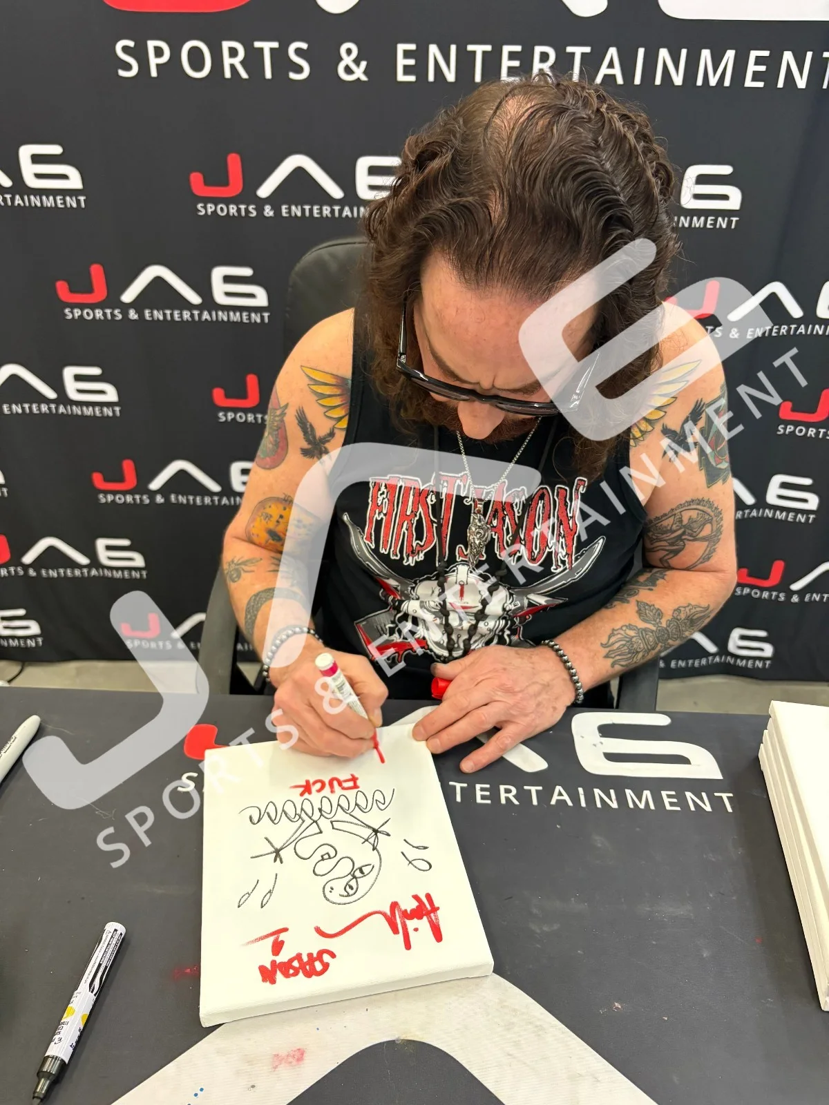 Ari Lehman — Ari Lehman autographed drawing 8x10 canvas Friday The 13th JSA Jason Voorhees, image 2