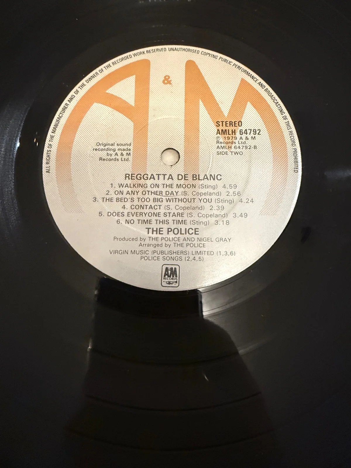 Andy Summers / The Police : Regatta de Blanc LP signed, image 3