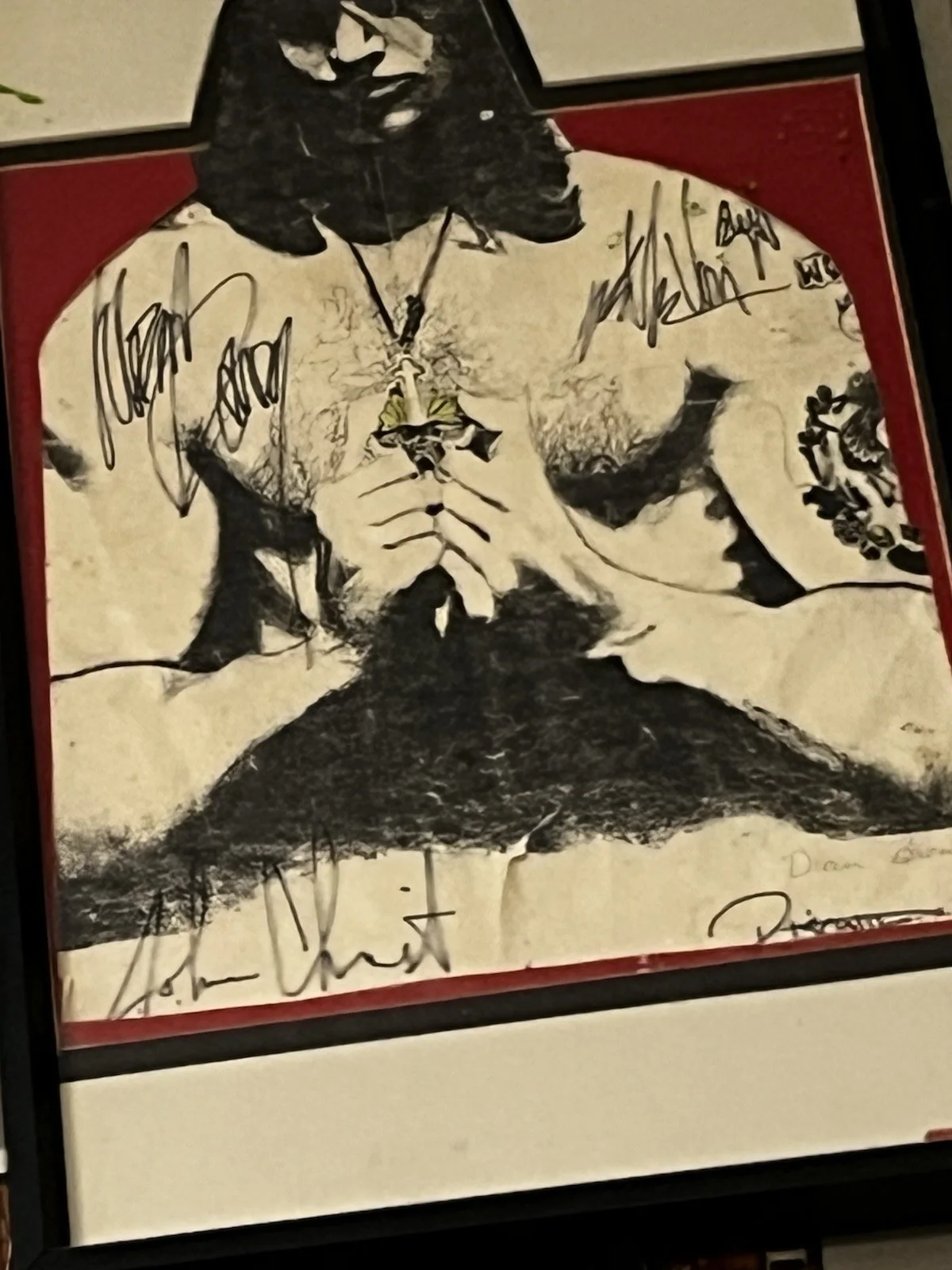Framed Autographed Original Rock Record Artwork Signatures OG Danzig band, image 2