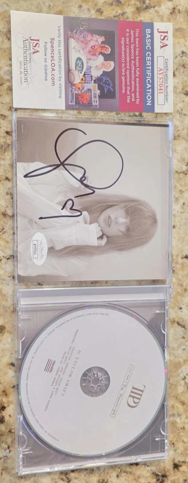Taylor Swift Signed Autograph CD Insert W/Heart JSA COA In A 12x16 Custom Matte, image 3