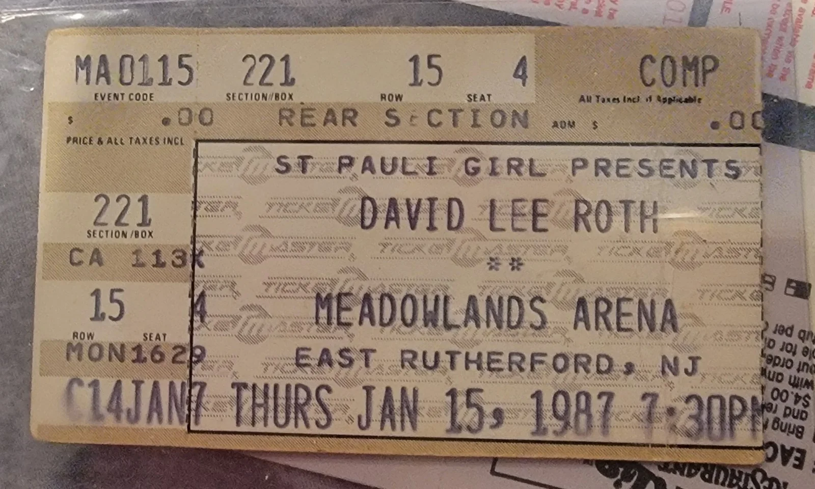 David Lee Roth Signed CD JSA COA In A 12x16 Custom Matte With Concert Tix Stub, image 4