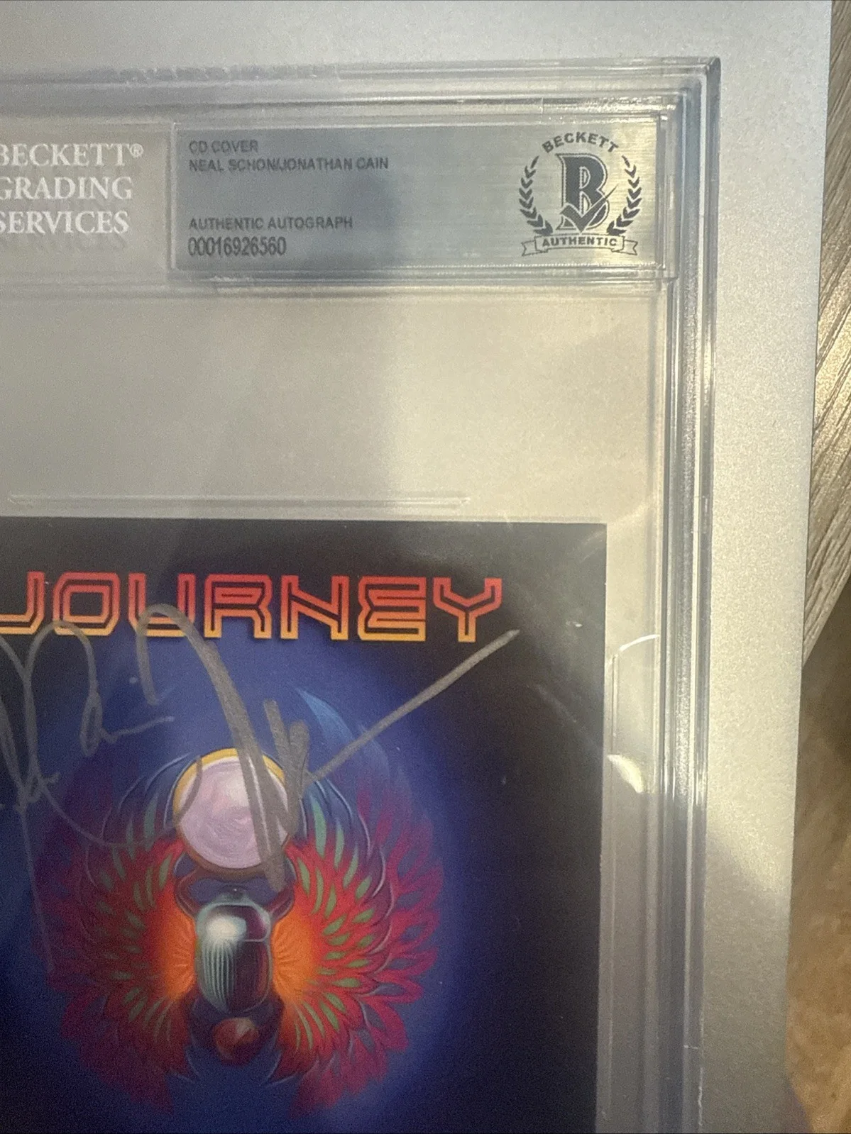 Journey (Neal Schon & Jonathan Cain) Signed CD Art Card - Beckett BAS Encased, изображение 4