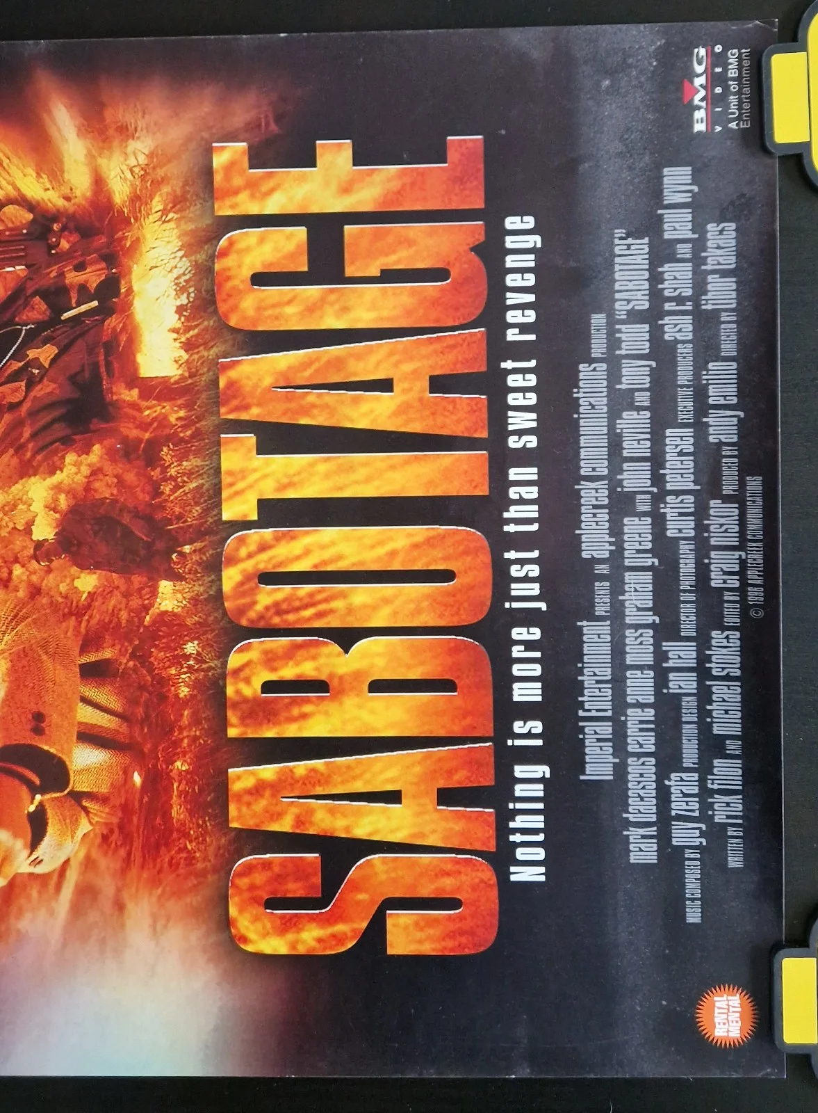 Sabotage 1996 VHS Video Store Promo Poster – A2, image 3