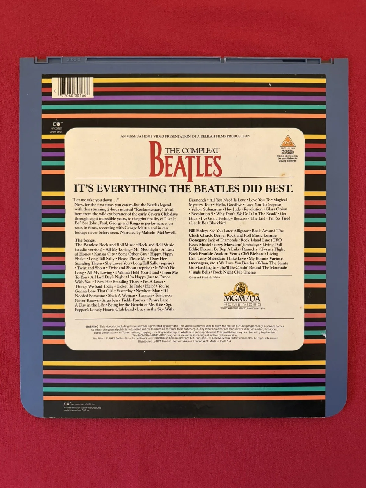 The Compleat Beatles - CED Videodisc - MGM / UA - UK PAL 1982 Untested, image 4