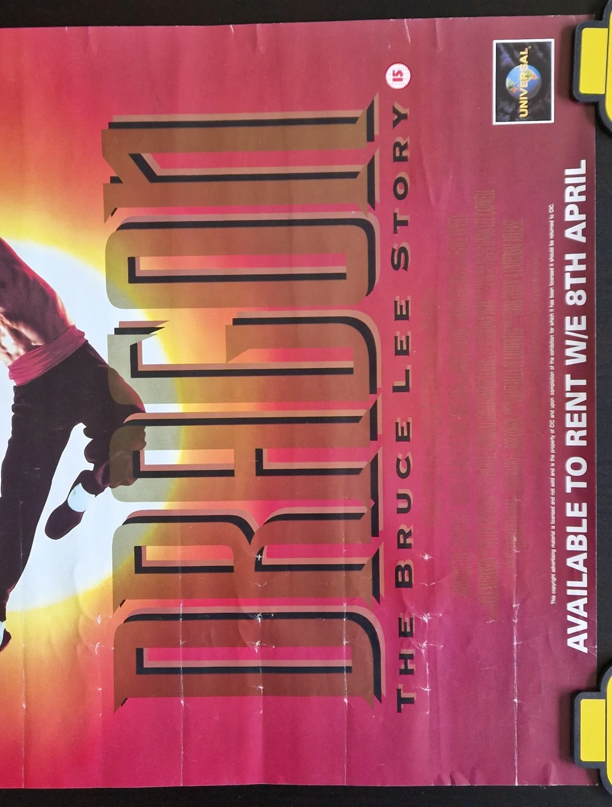 Dragon The Bruce Lee Story 1993 VHS Video Store Promo Poster – A2, image 3