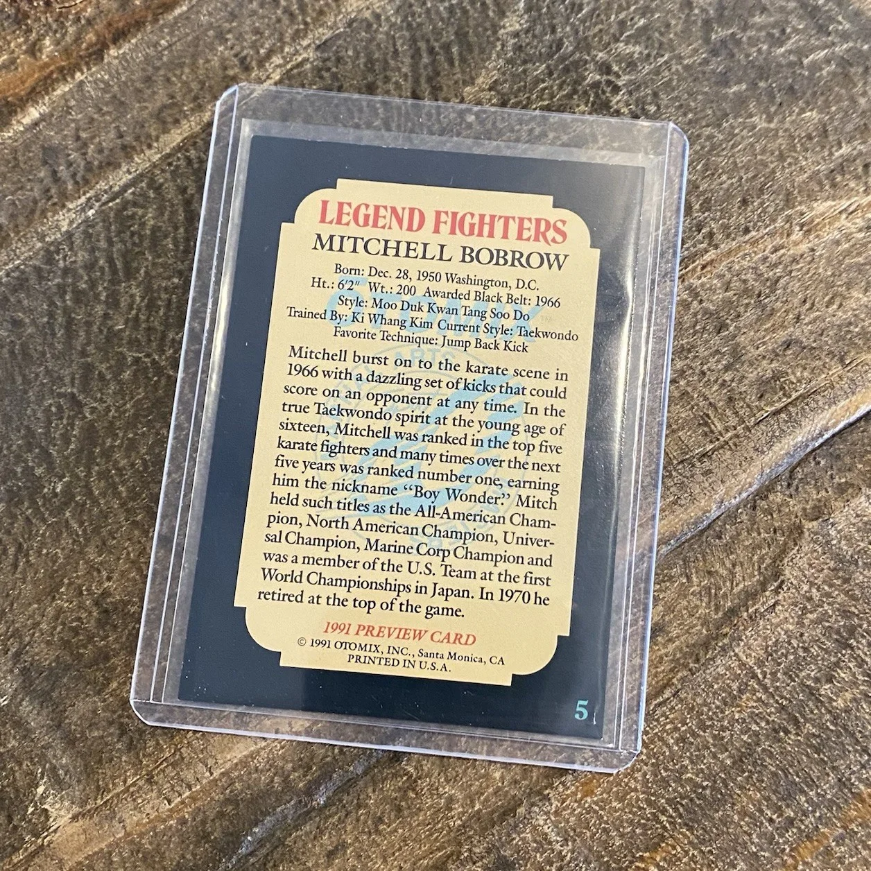 Mitchell Bobrow — Mitchell Bobrow RARE Signed Autographed Legend Fighters Trading Card, image 2