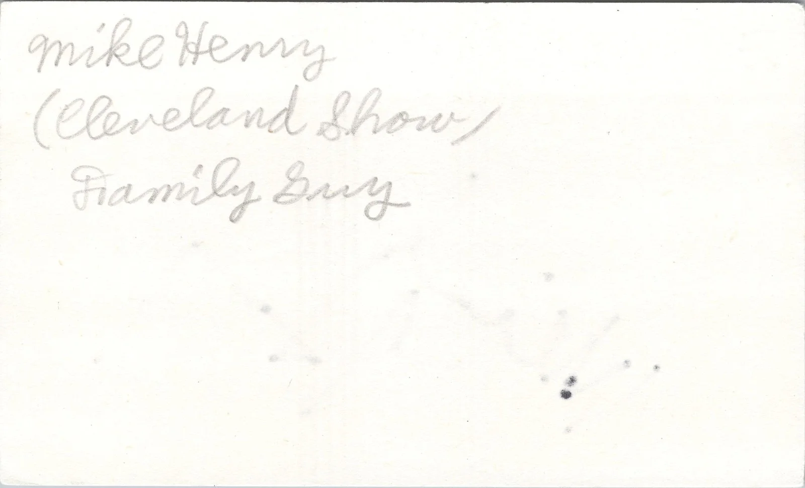 Mike Henry — Mike Henry Signed 3x5 Index Card Family Guy Cleveland Voice Autographed, изображение 2