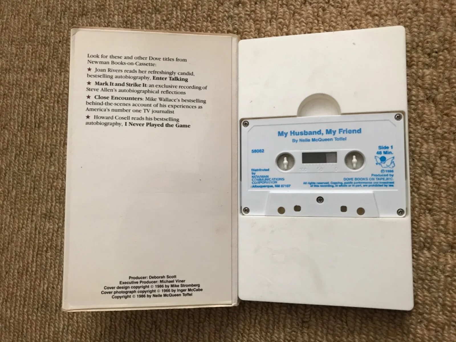 RARE Neile McQueen Toffel MY HUSBAND MY FRIEND Cassette Tape STEVE MCQUEEN Audio, изображение 3