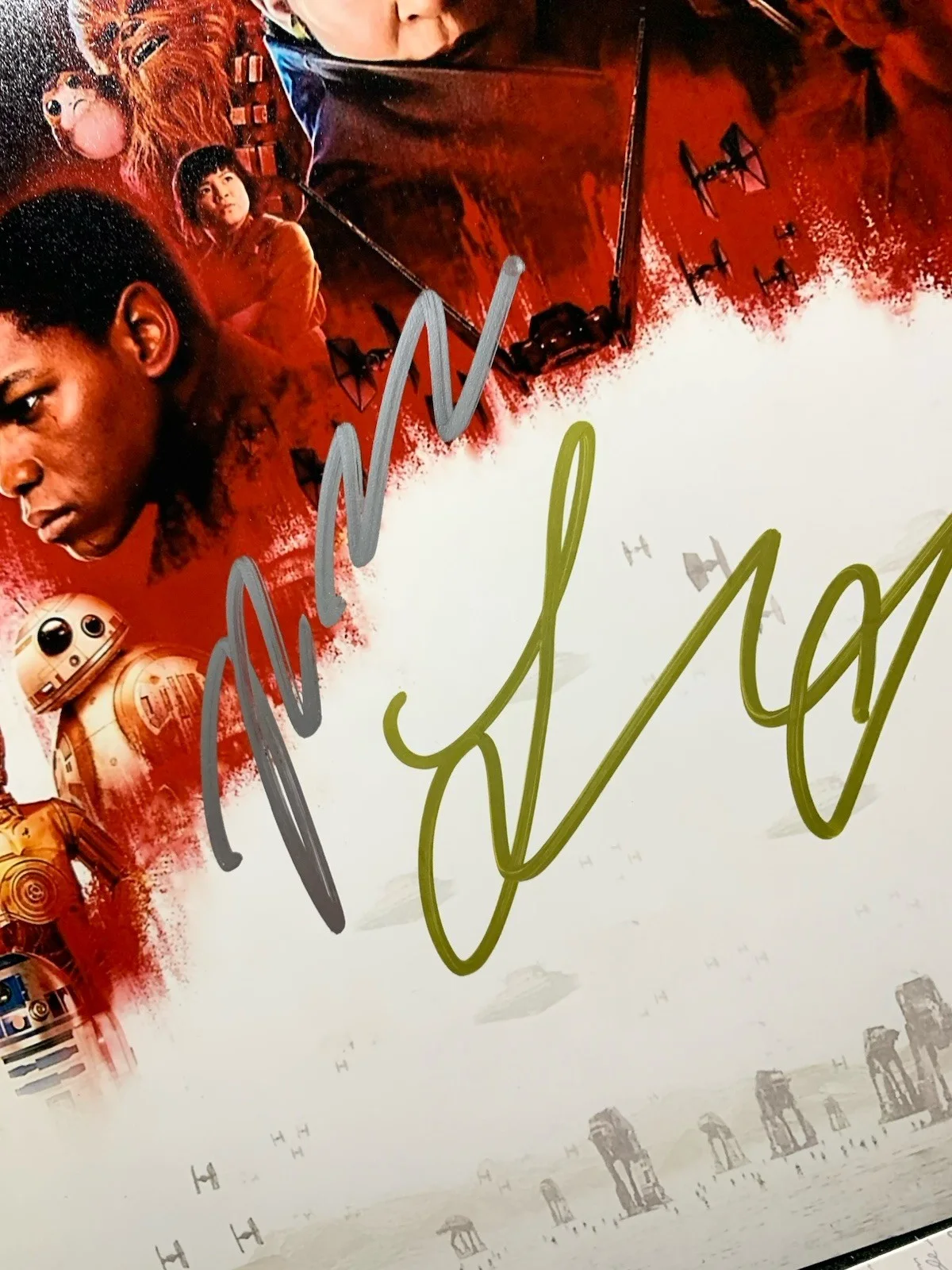 Rian Johnson Laura Dern Signed 12x18 Photo Star Wars Psa/dna Coa, изображение 2