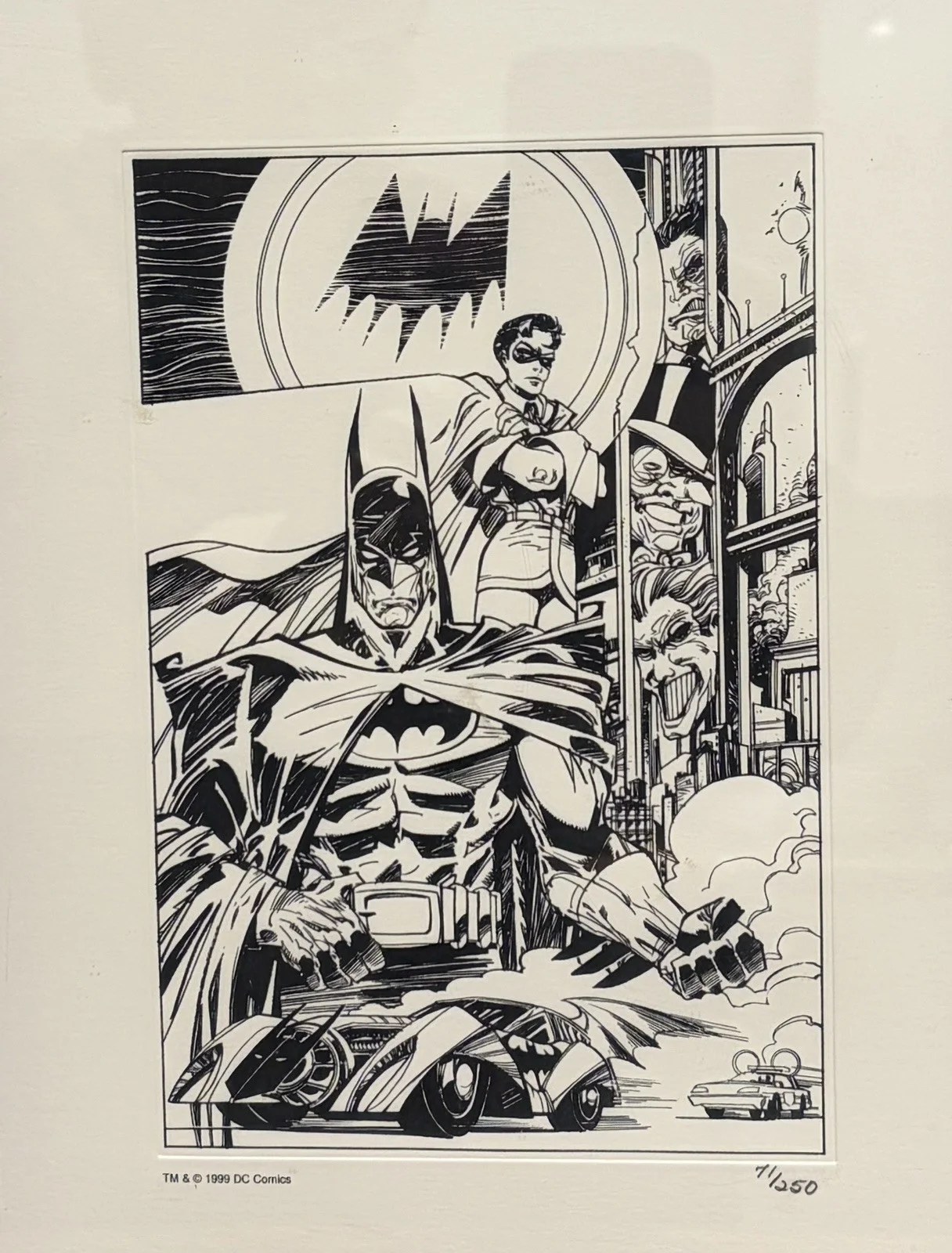DC1999 Batman & Robin RARE Vintage Framed Etching #71/250 Auth’d by Mark Taliani, изображение 4