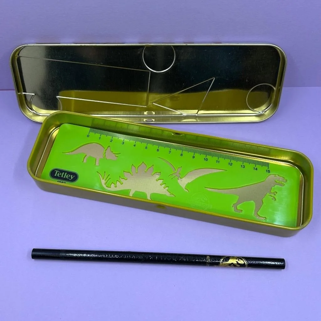 Vintage Jurassic Park Movie Film Lost World Pencil Case Tin Merchandise 90s 1997, изображение 2