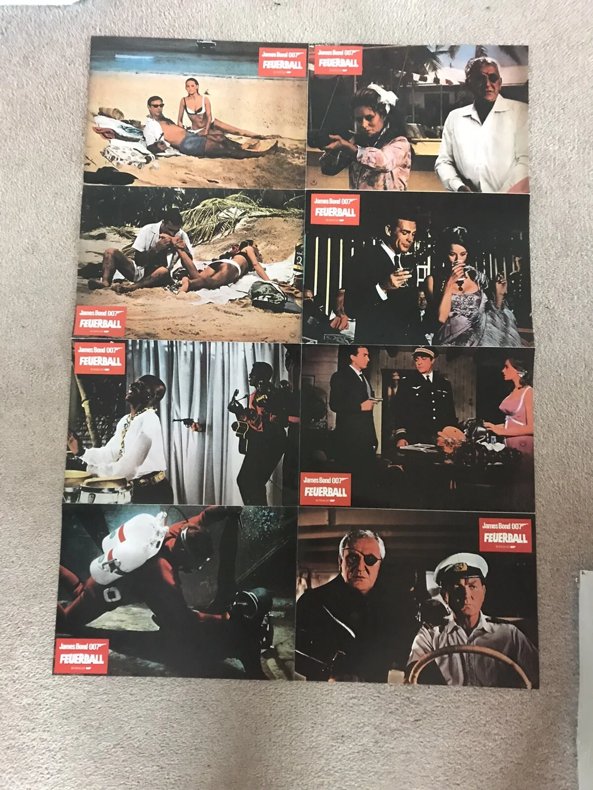 James Bond German Thunderball Lobby Cards Still As One Sheet, image 3
