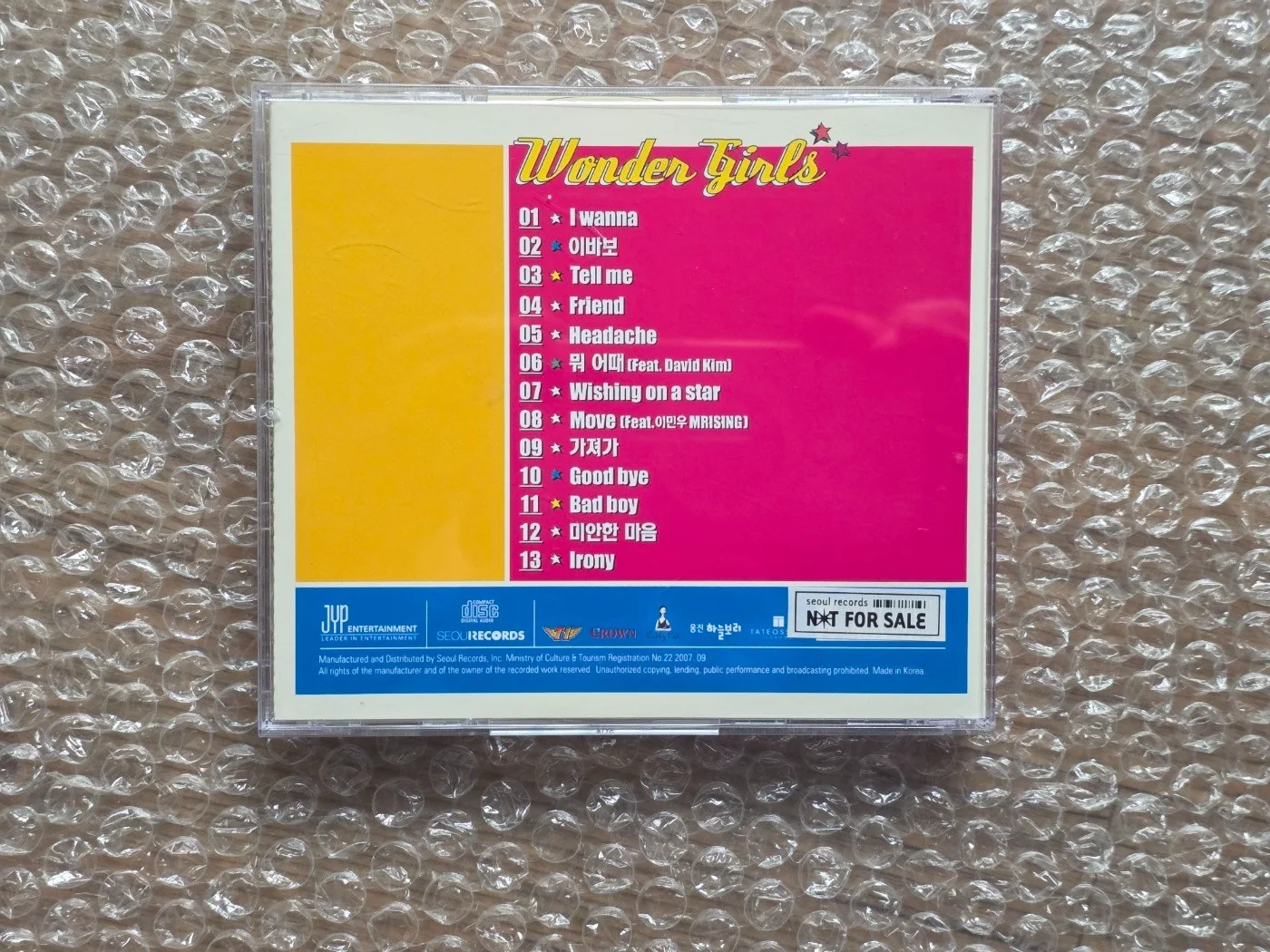 Wonder Girls Promo Sticker 1st Album Autographed Hand Signed, изображение 5