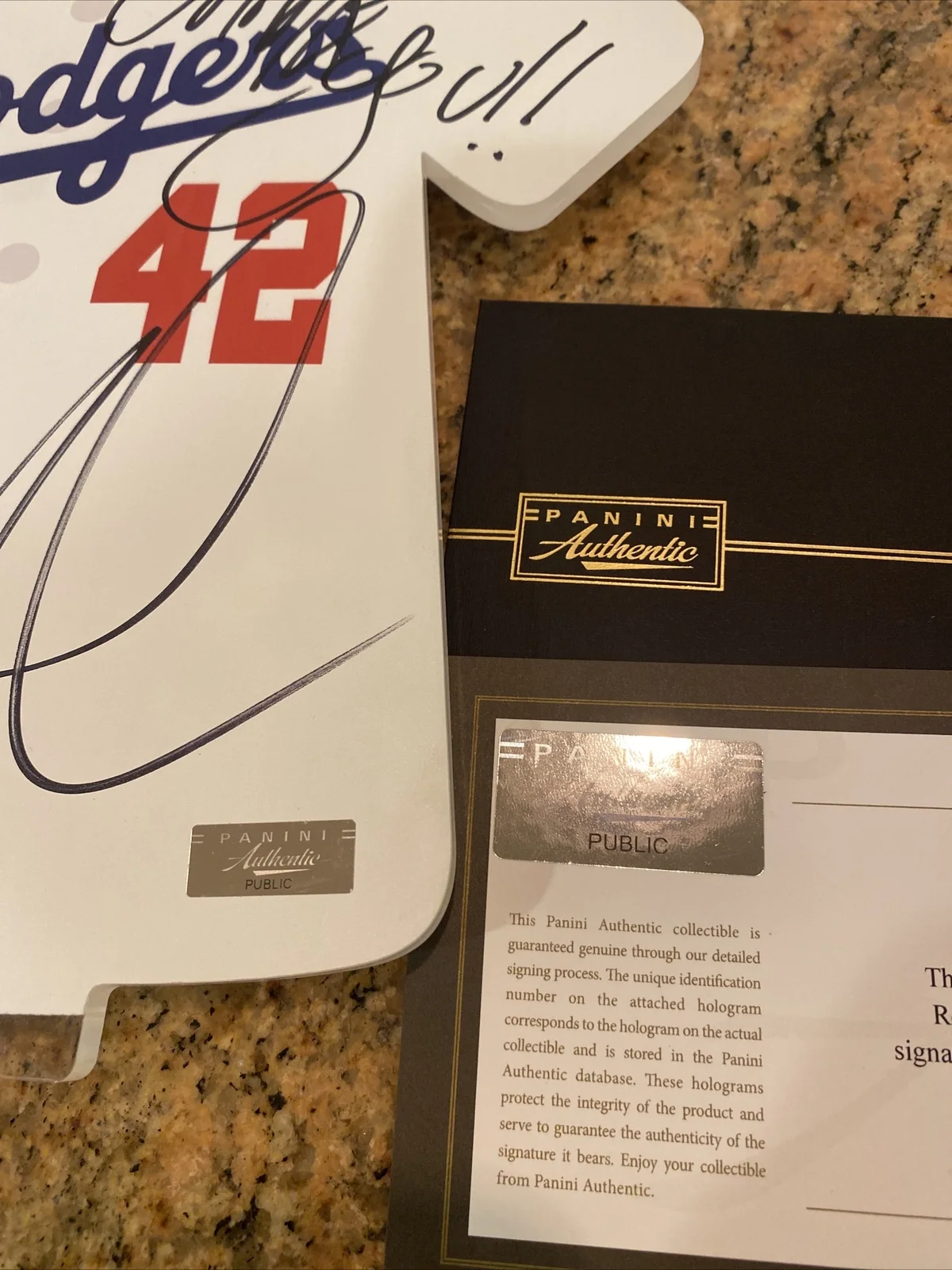 Lil Wayne autographed LA Dodger Jackie Robinson Plaque With Panini Authenticity, image 4