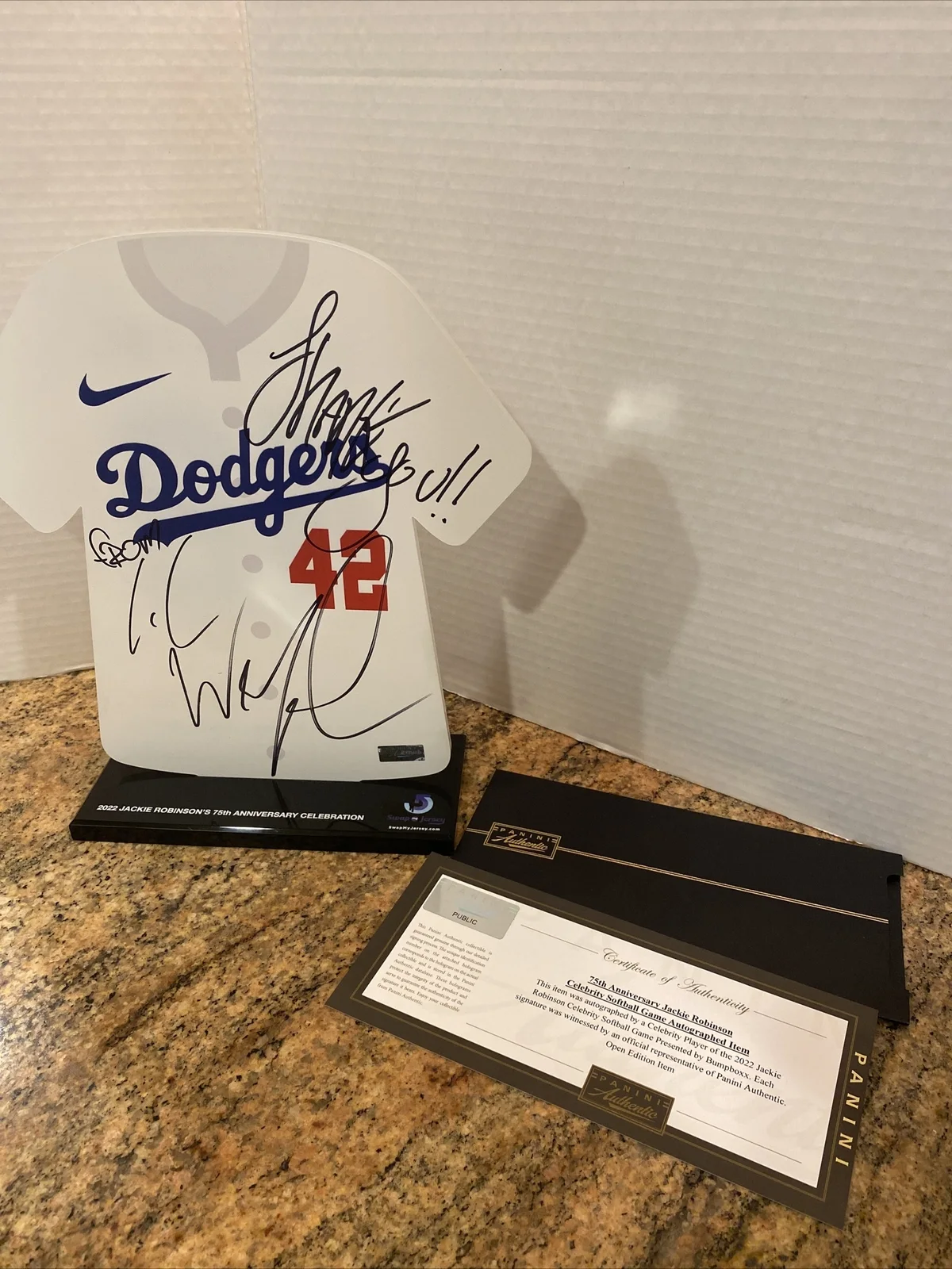Lil Wayne autographed LA Dodger Jackie Robinson Plaque With Panini Authenticity, image 5