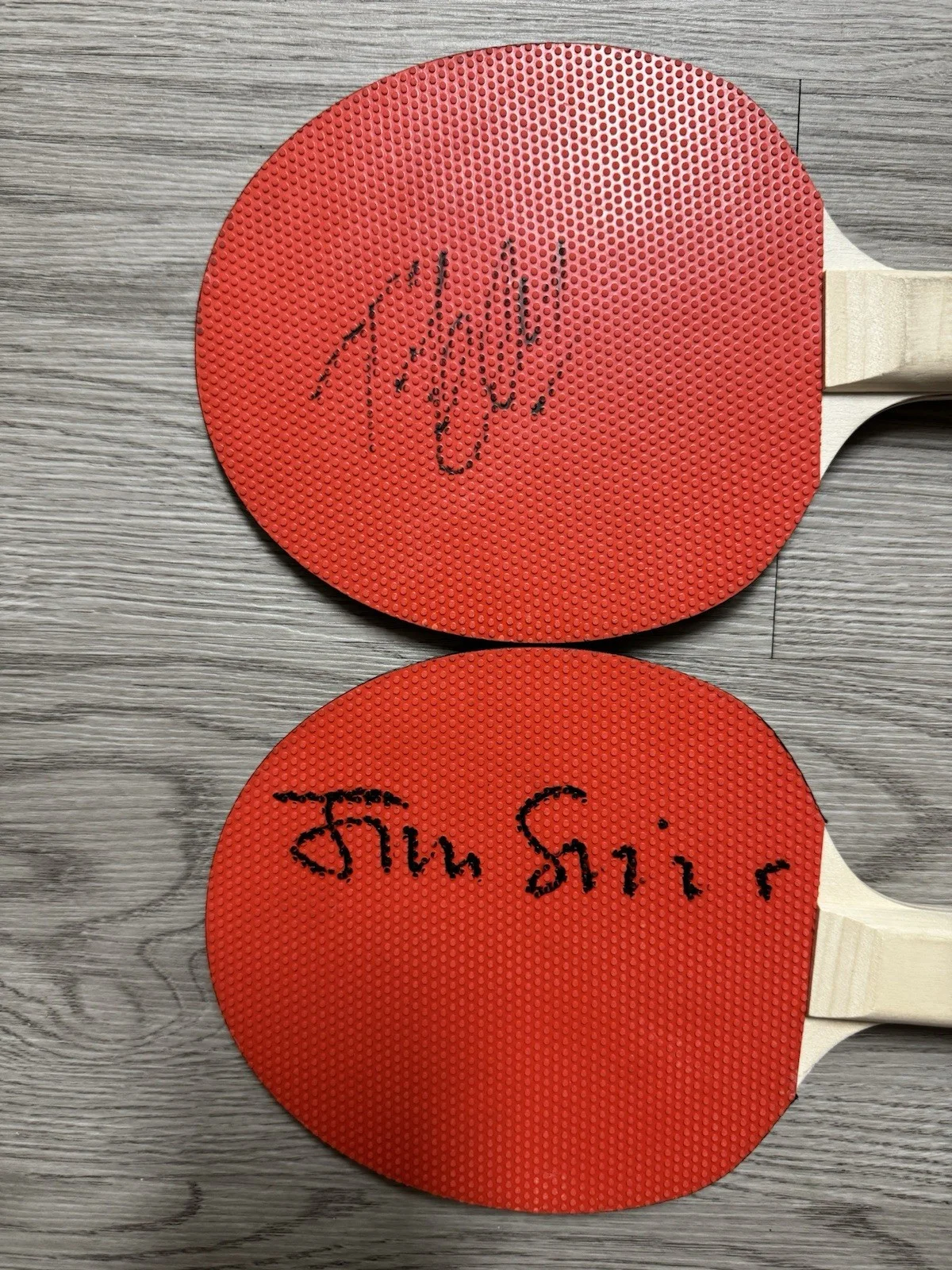 Timothee chalamet & Josh Safdie Signed Marty supreme Ping Pong paddle SWAU COA, image 2