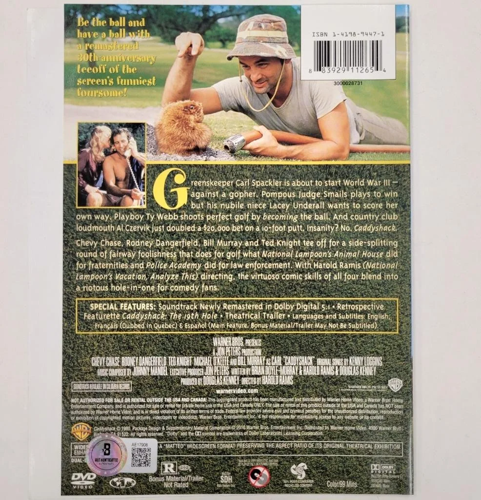 Bill Murray — Bill Murray signed Caddyshack DVD Cover autograph ~ Beckett BAS, image 3