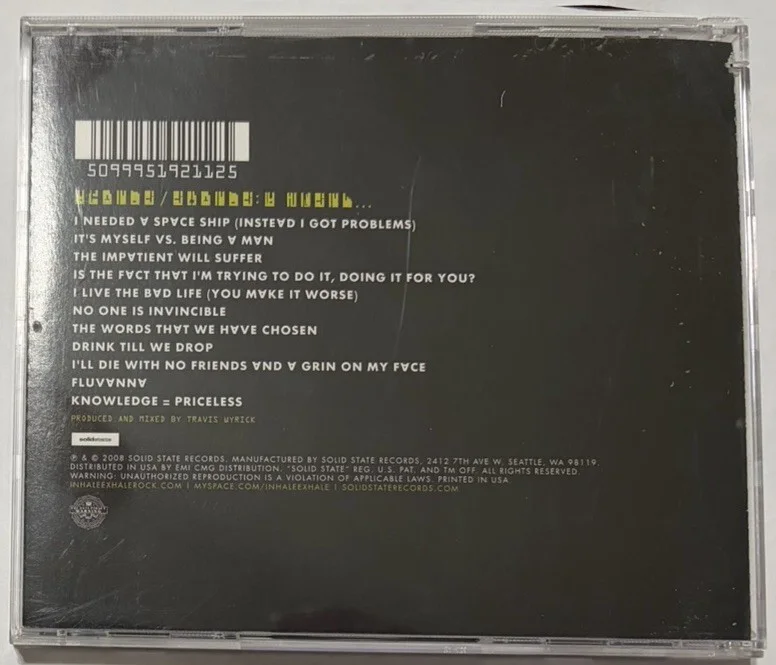 Inhale / Exhale I Swear… Signed Autographed CD 2008 Solid State Records VG Rare!, image 3