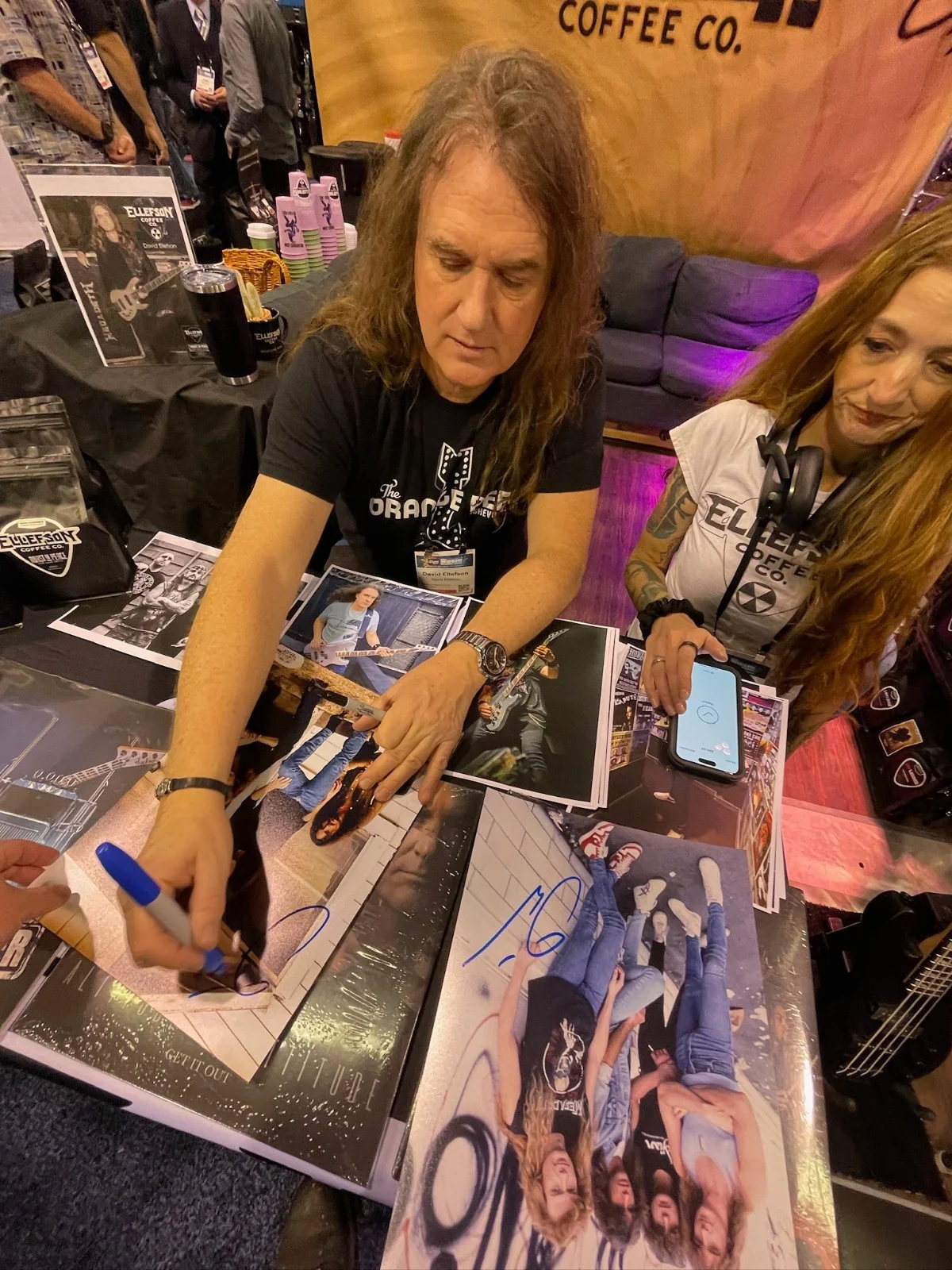 GFA Dave Ellefson & Chris Poland * MEGADETH * Signed 8x10 Photo PROOF COA, изображение 3