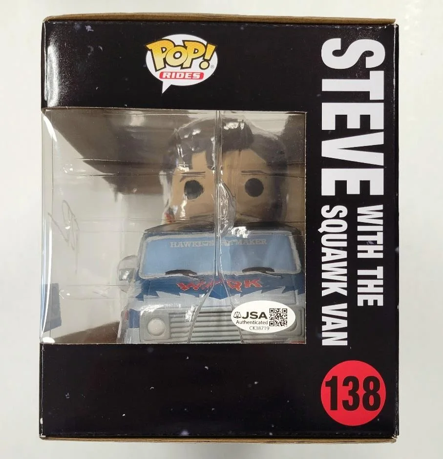 Ross Duffer, Matt Duffer — Ross & Matt Duffer Brothers signed Steve Squawk Van Funko Pop 138 figure JSA COA, изображение 4